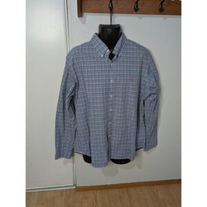 Polo Ralph Lauren Shirt Men's‎ XL Blue Pink Plaid Long Sleeve Button Down Cotton